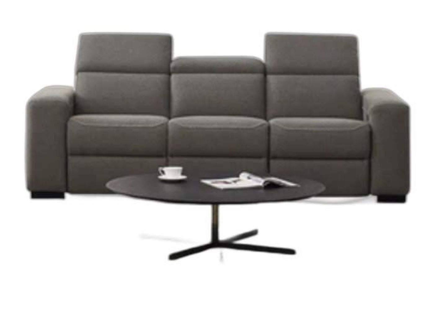 61" Charcoal And Black Loveseat and Toss Pillows