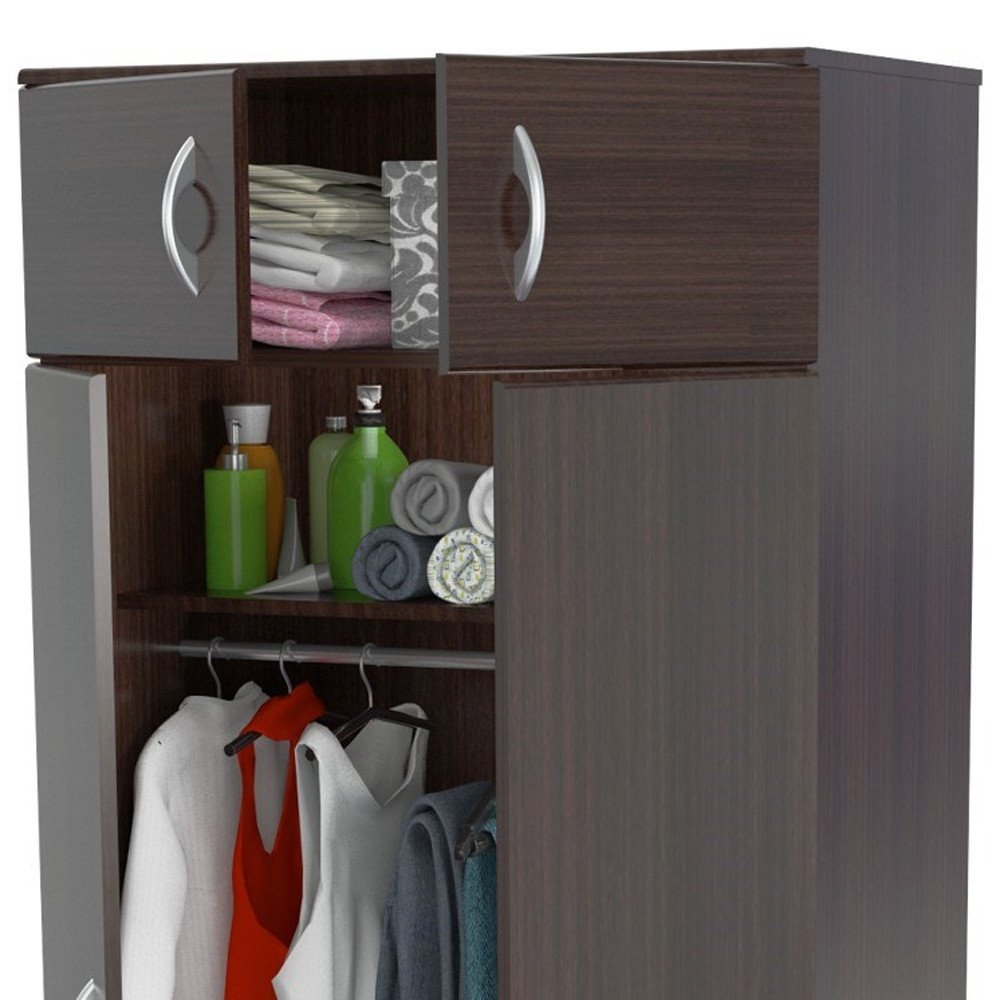 32" Espresso Melamine Mirrored Combo Dresser