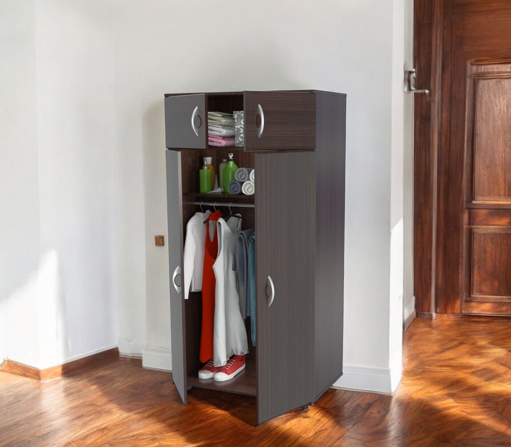 32" Espresso Melamine Mirrored Combo Dresser