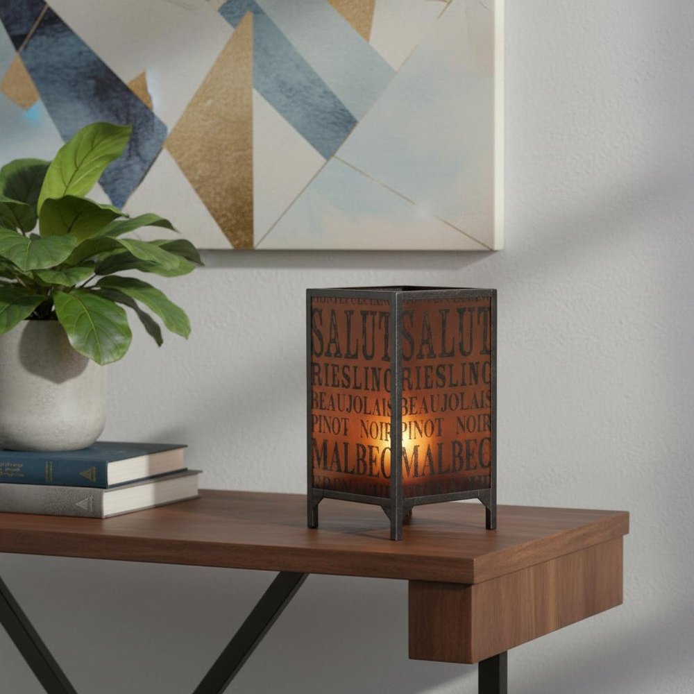 18" Brown Metal Floor Candle Holder