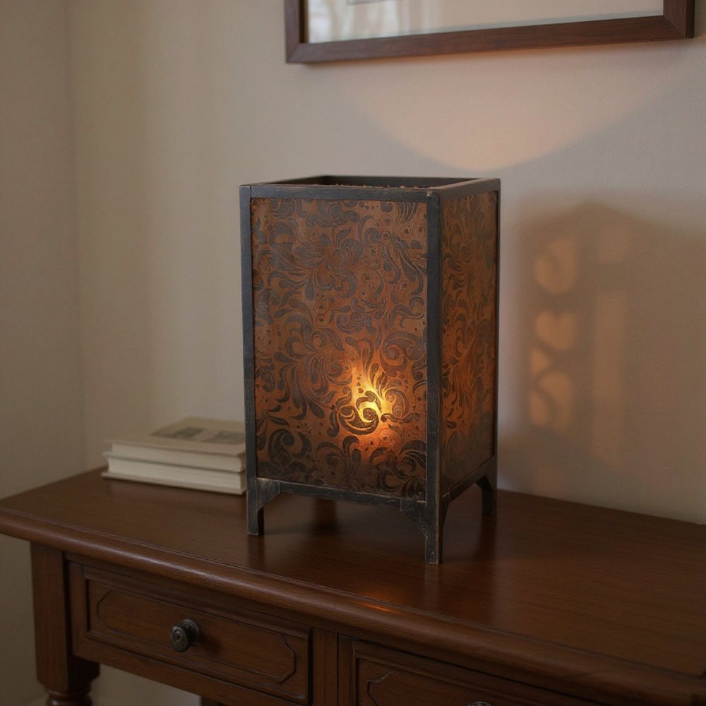 18" Brown Metal Floor Candle Holder