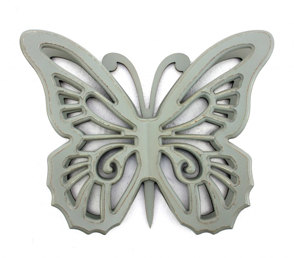 23" X 19" X 4" Gray Rustic Butterfly Wooden Wall Decor