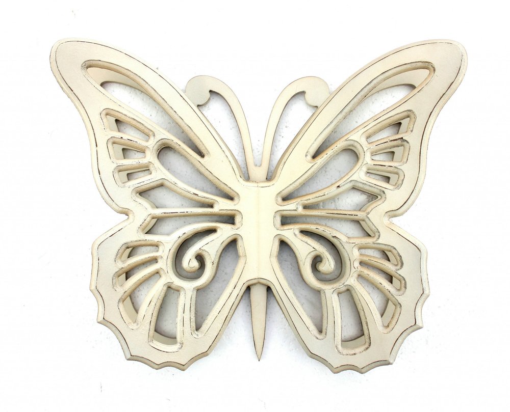 23" X 19" Red Butterfly Wood Hanging Dimensional Sculpture