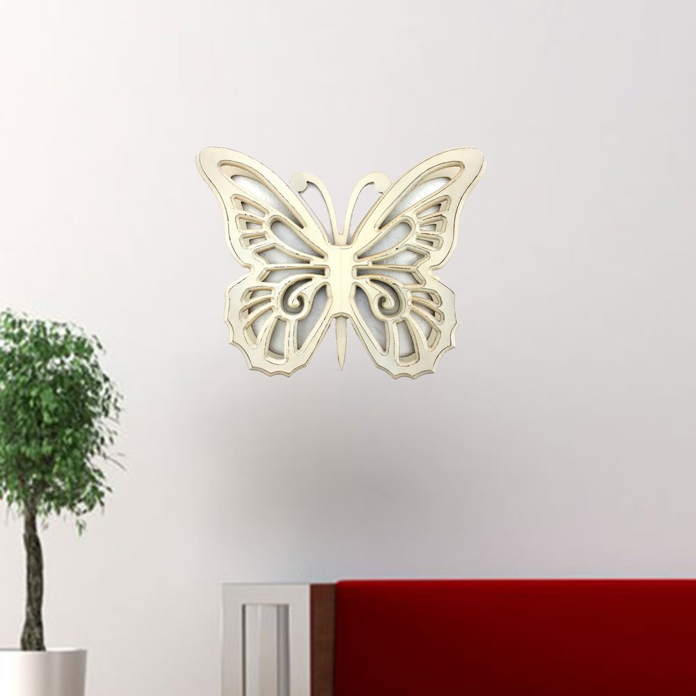 23" X 19" Red Butterfly Wood Hanging Dimensional Sculpture