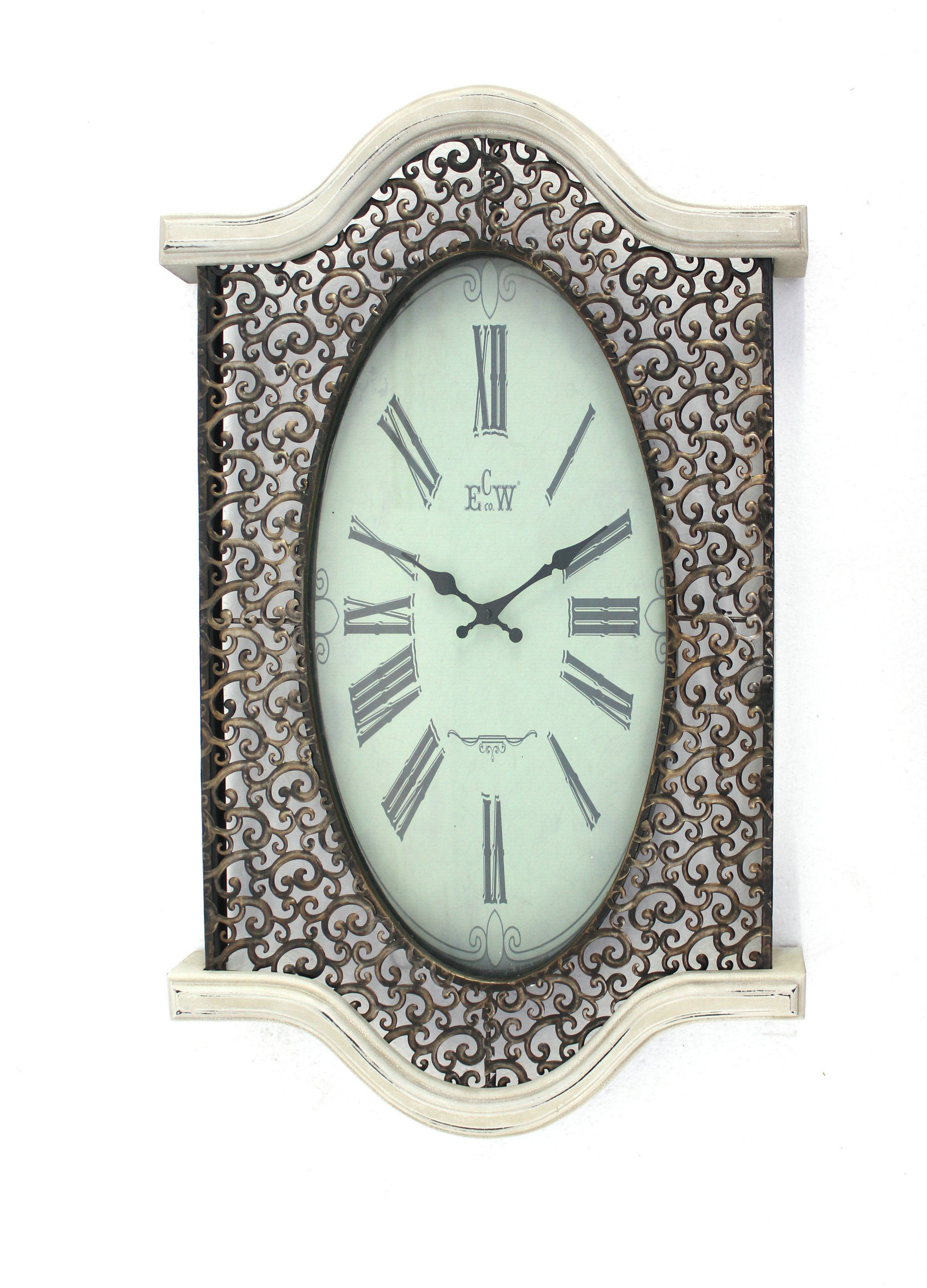20" Novelty Black Wood And Glass Analog Wall Clock