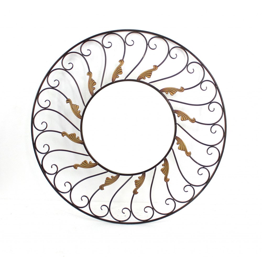 Bronze Round Accent Metal Mirror