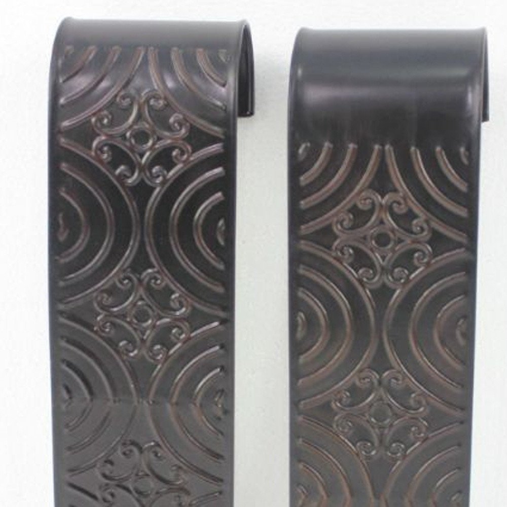 Set of Two Brown Metal Wall Sconce Candle Holders