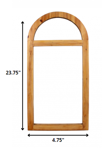 24" Brown Wood Arch Framed Accent Mirror