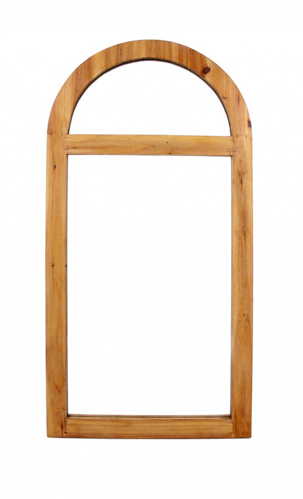 24" Brown Wood Arch Framed Accent Mirror