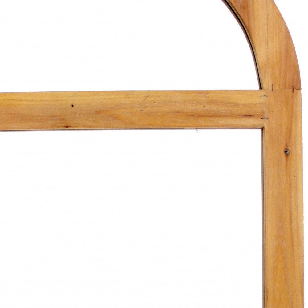 24" Brown Wood Arch Framed Accent Mirror