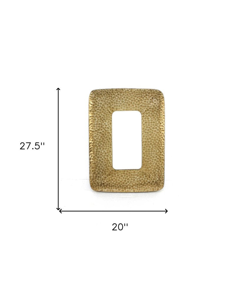 28" Gold Metal Framed Accent Mirror