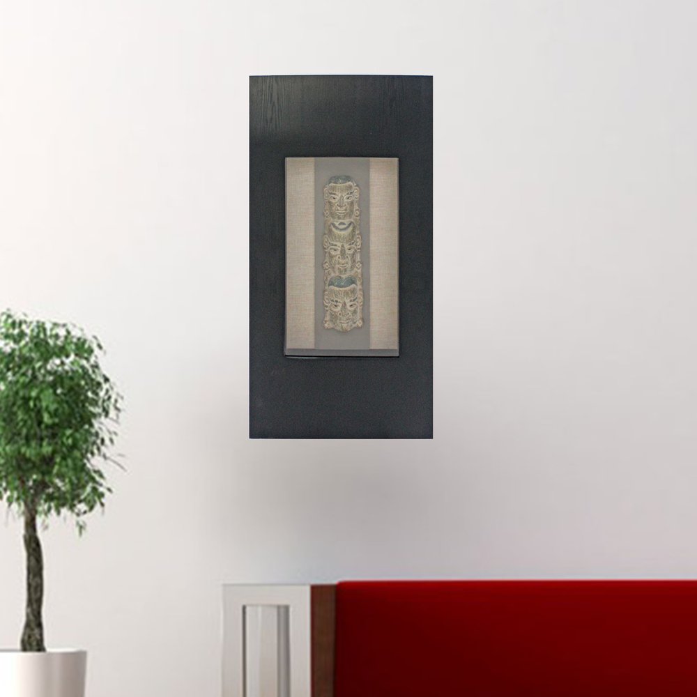 40" X 20" Black Wood Face Framed Art
