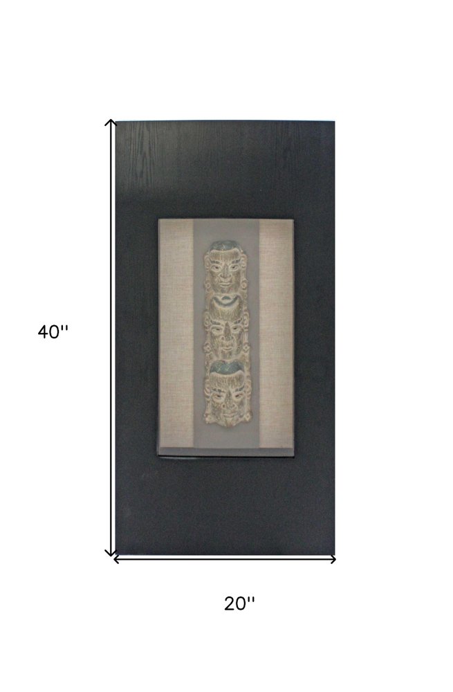 40" X 20" Black Wood Face Framed Art