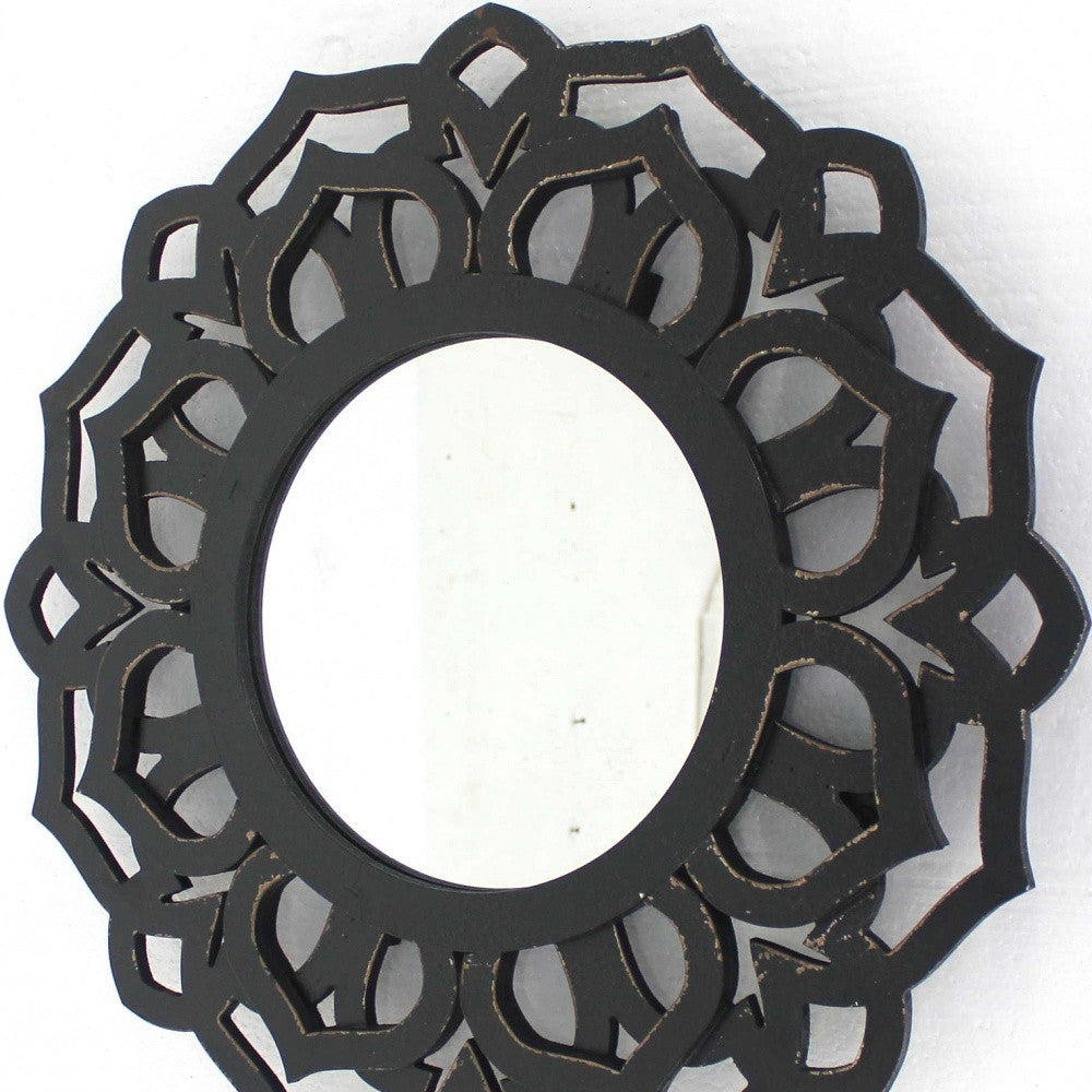 Black Round Accent Mirror