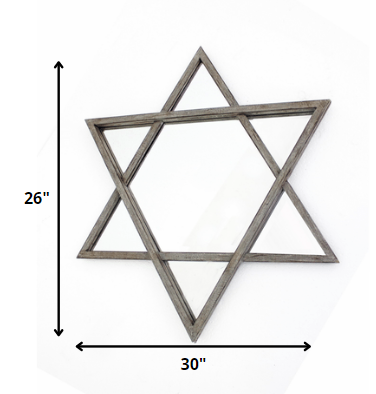 26" Silver Novelty Metal Framed Accent Mirror