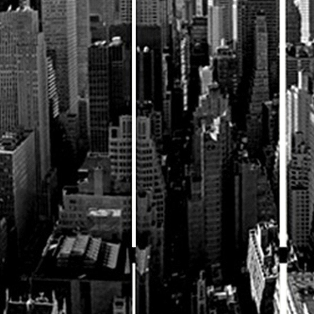 48" X 72" Multi Color Wood Canvas New York Skyline Screen