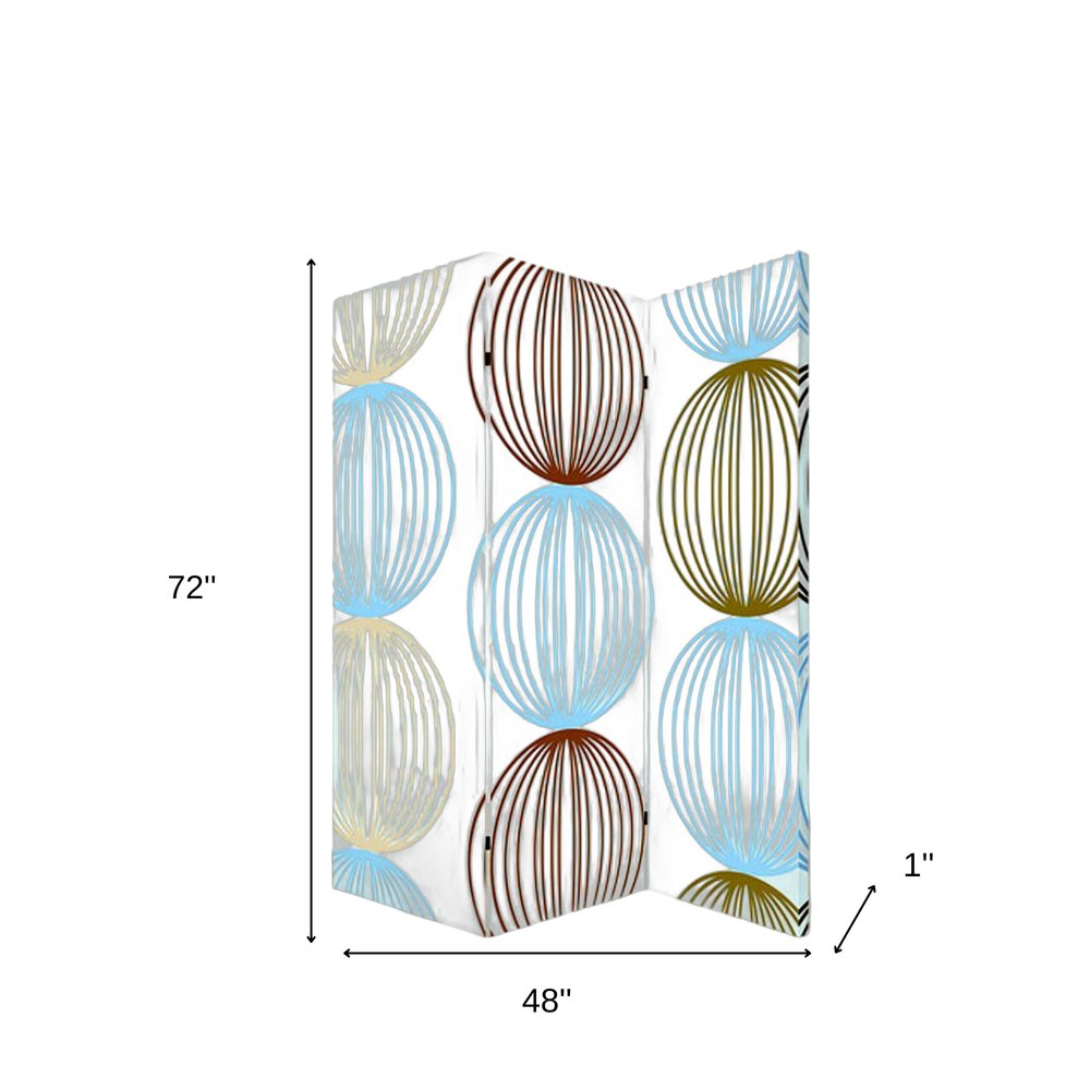48 X 72 Multi Color Wood Canvas Sphere Screen