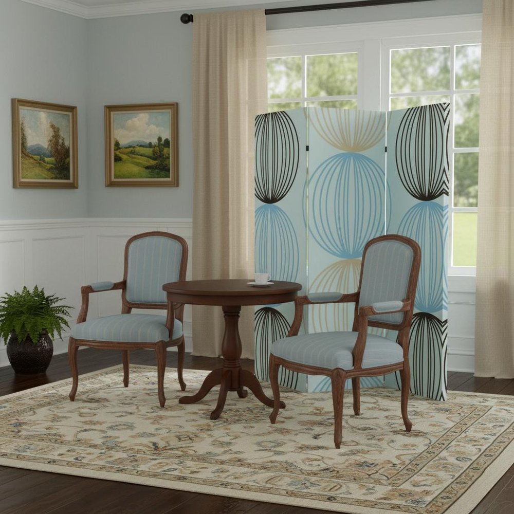 48 X 72 Multi Color Wood Canvas Sphere Screen