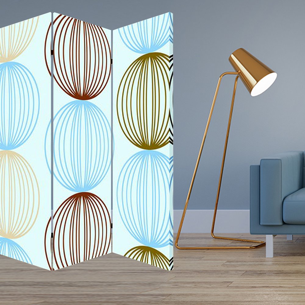 48 X 72 Multi Color Wood Canvas Sphere Screen