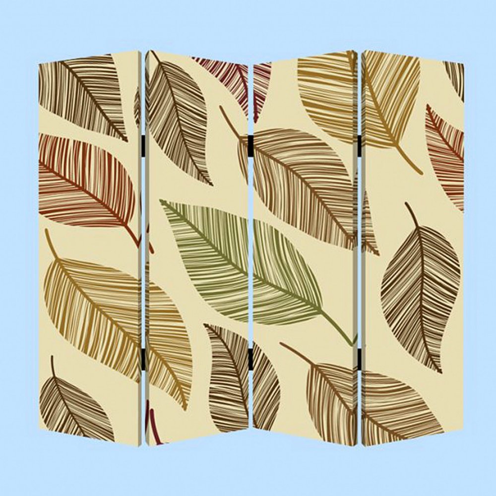 84 X 84 Multi Color Wood Canvas Perpetual Leaf Screen