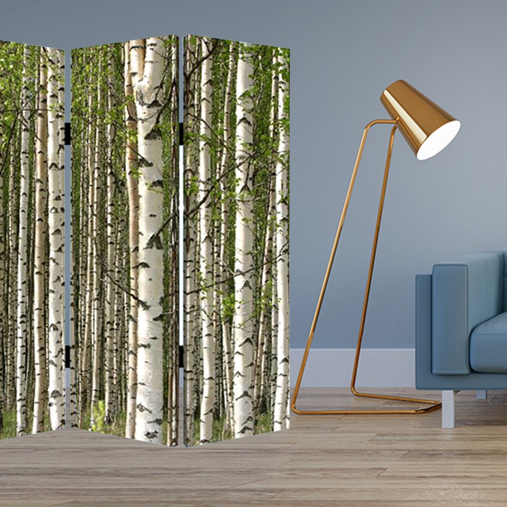 84" X 84" Multi Color Wood Canvas Prolific Forrest Screen