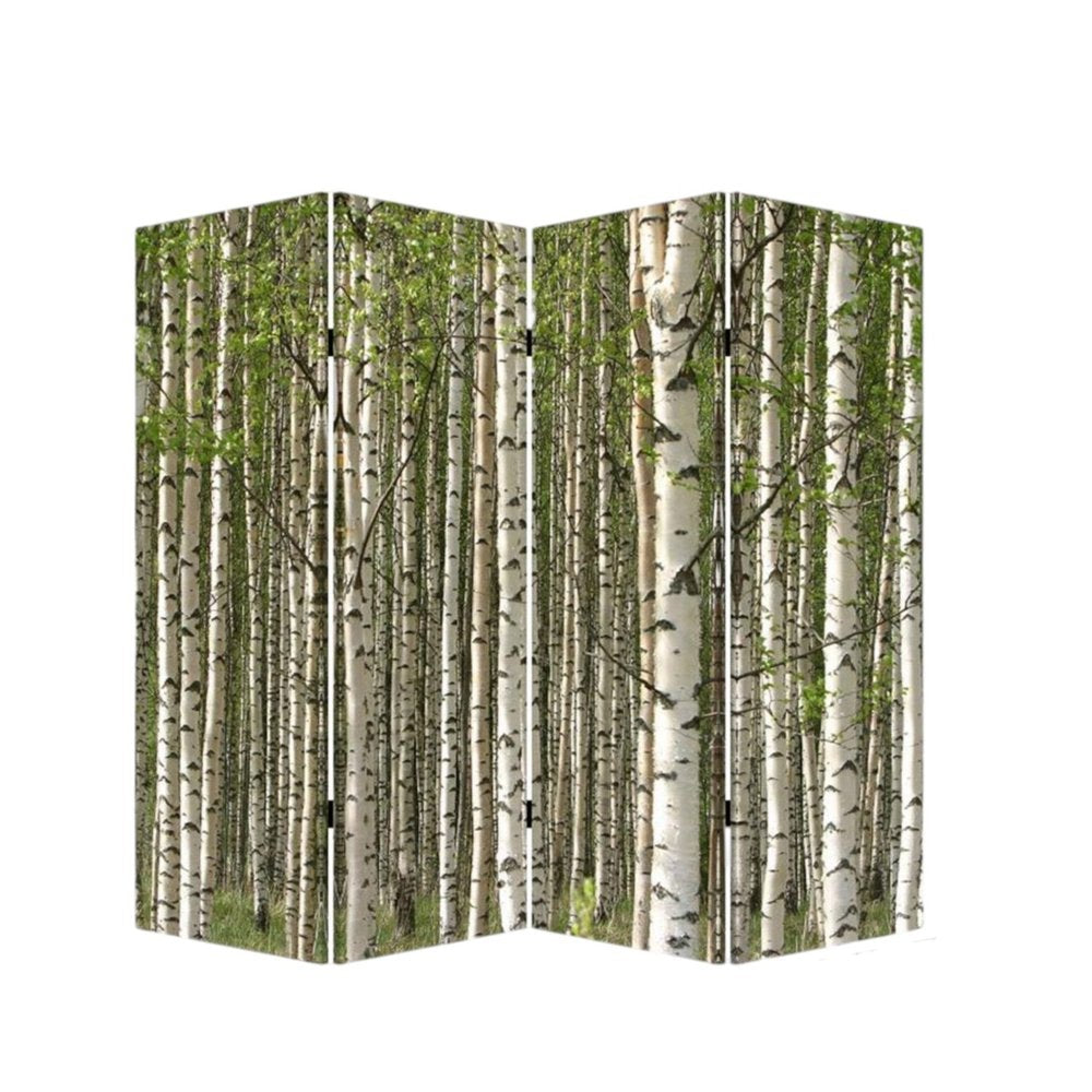 84" X 84" Multi Color Wood Canvas Prolific Forrest Screen