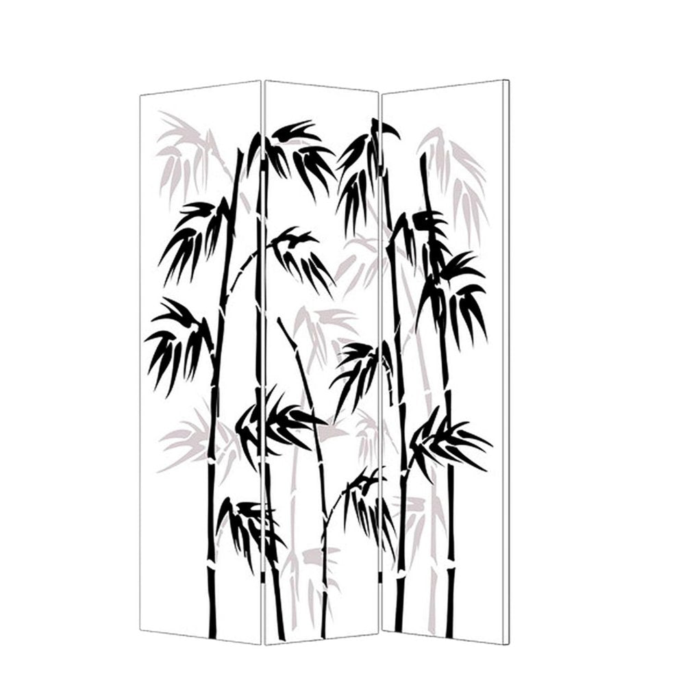 48 X 72 Multi Color Wood Canvas Bamboo Leaf Screen