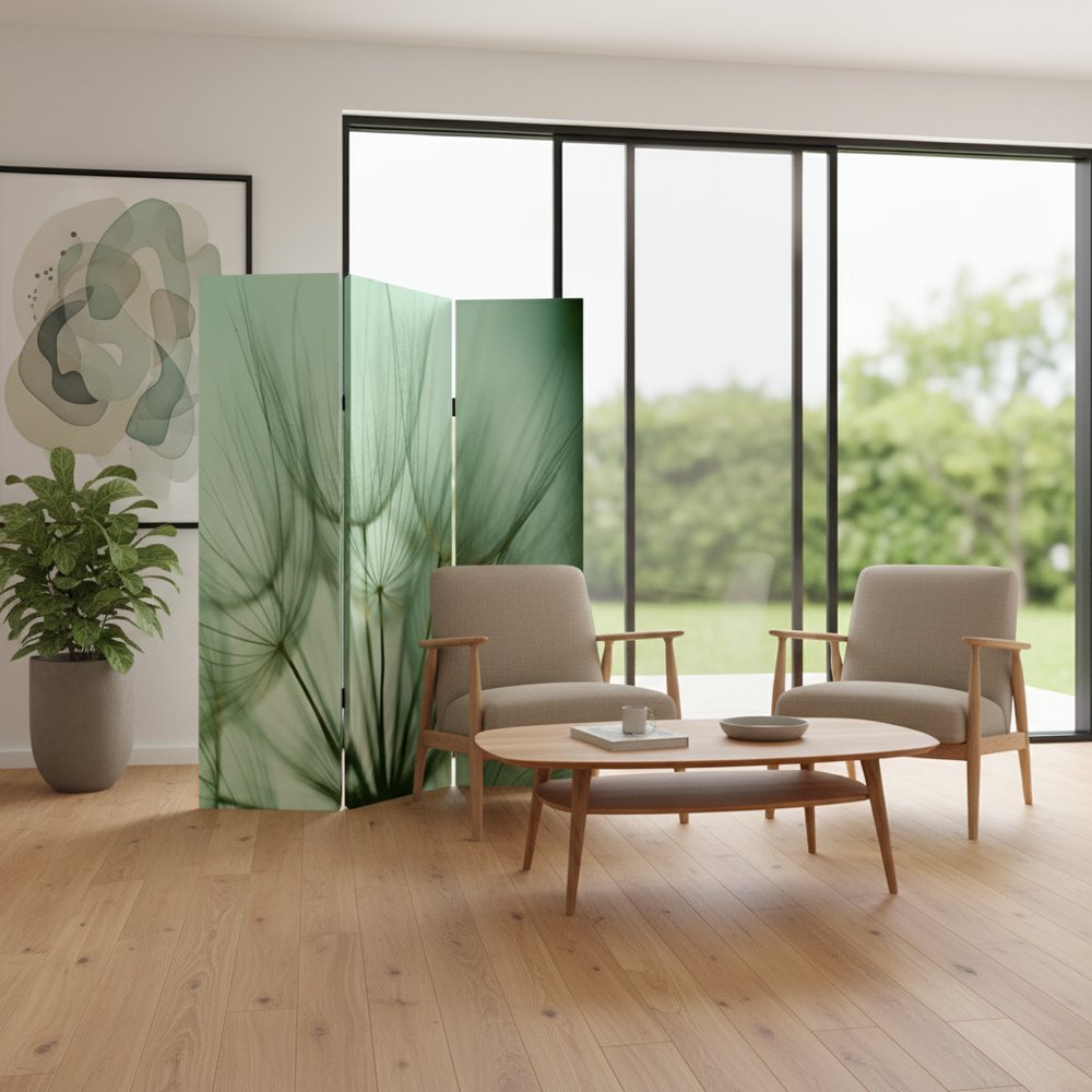48" X 72" Multi Color Wood Canvas Rain Screen