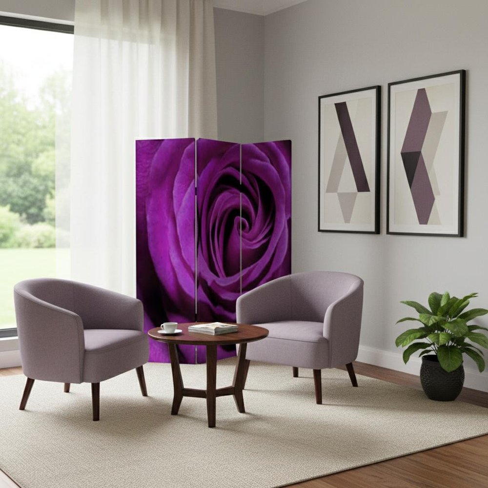 48 X 72 Multi Color Wood Canvas Flourish Screen