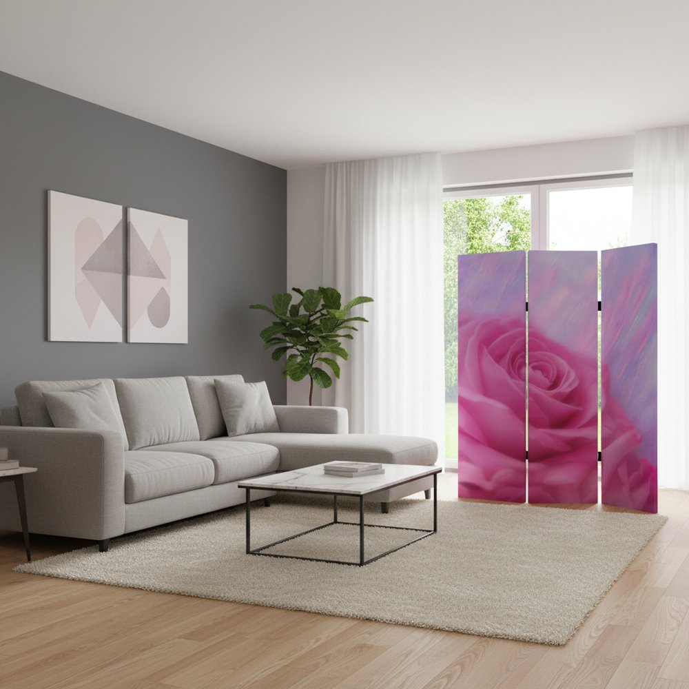 48 X 72 Multi Color Wood Canvas Flourish Screen