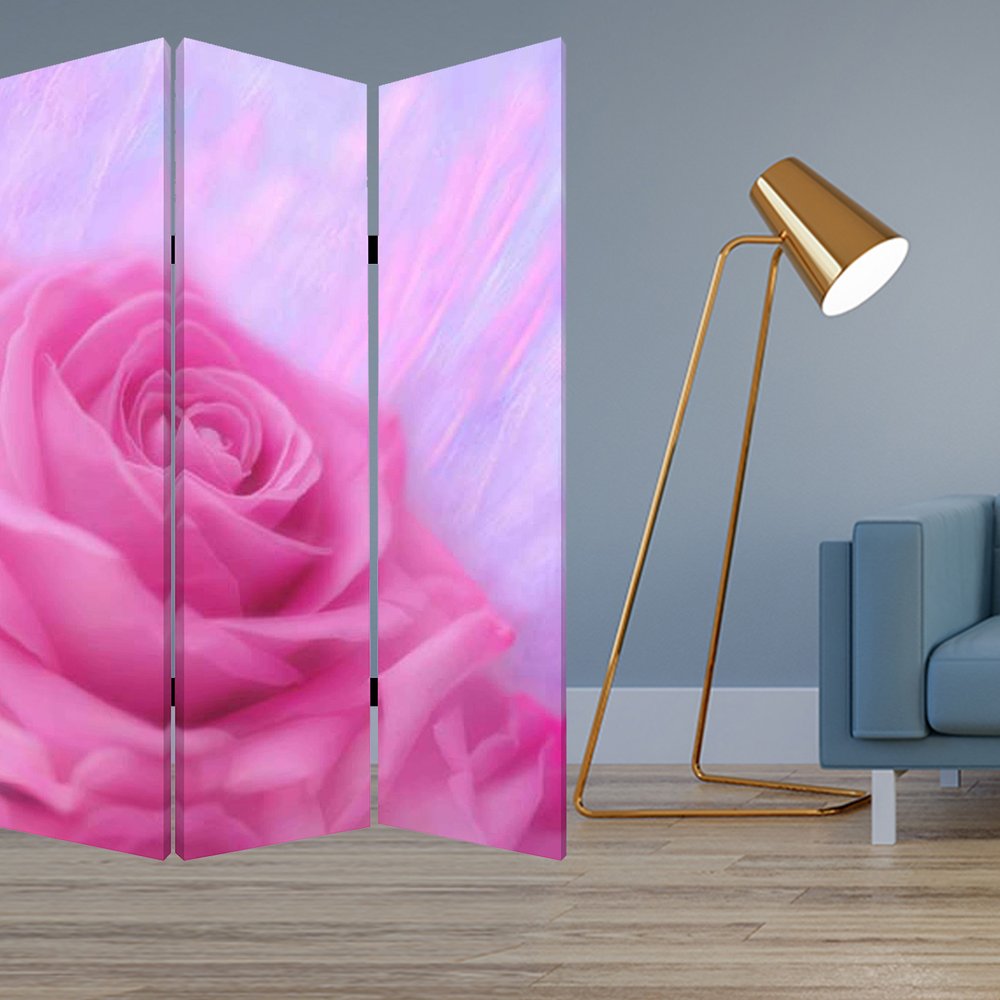 48 X 72 Multi Color Wood Canvas Flourish Screen