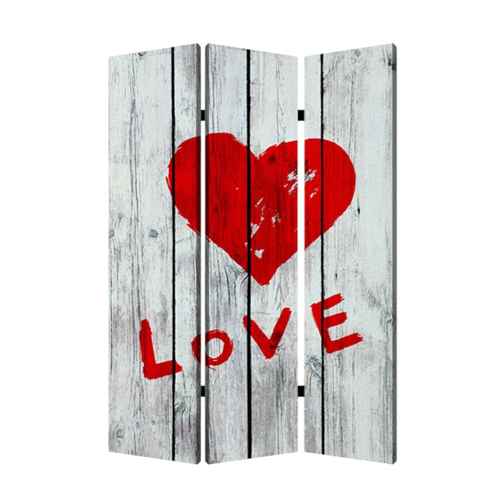 48" X 72" Multi Color Wood Canvas Valentine Screen