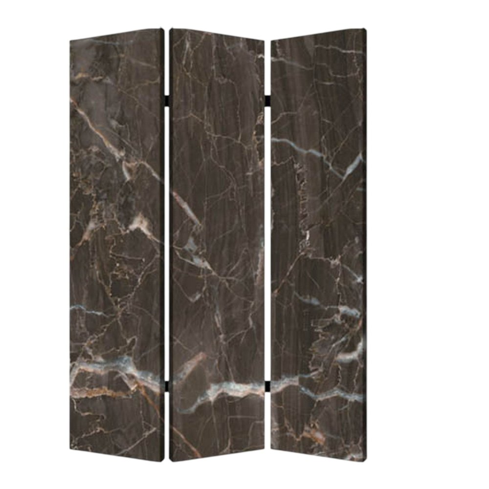 48" X 72" Multi Color Wood Canvas Black Marble Screen