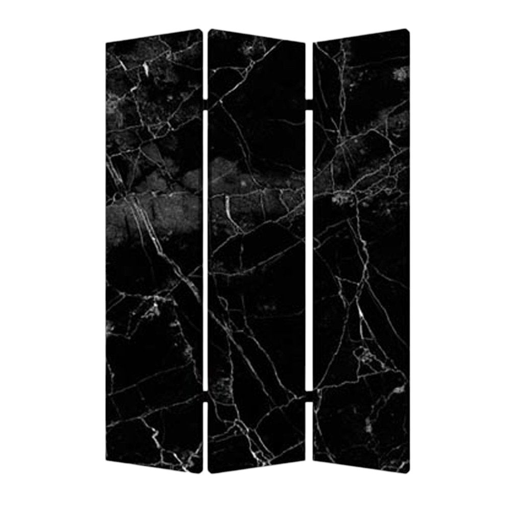 48" X 72" Multi Color Wood Canvas Black Marble Screen