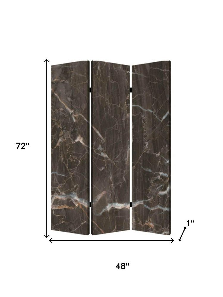 48" X 72" Multi Color Wood Canvas Black Marble Screen