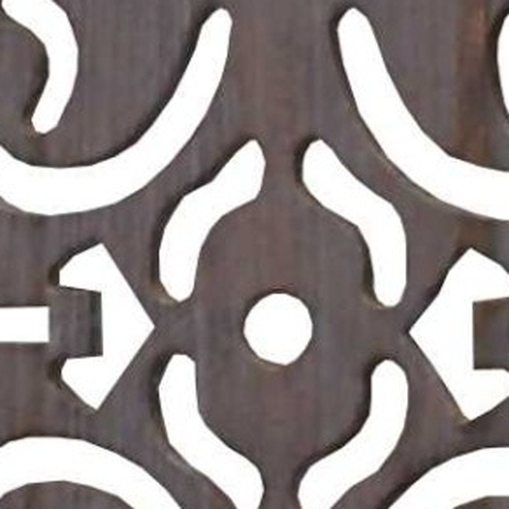 52 X 67 Brown 3 Panel Wood Screen