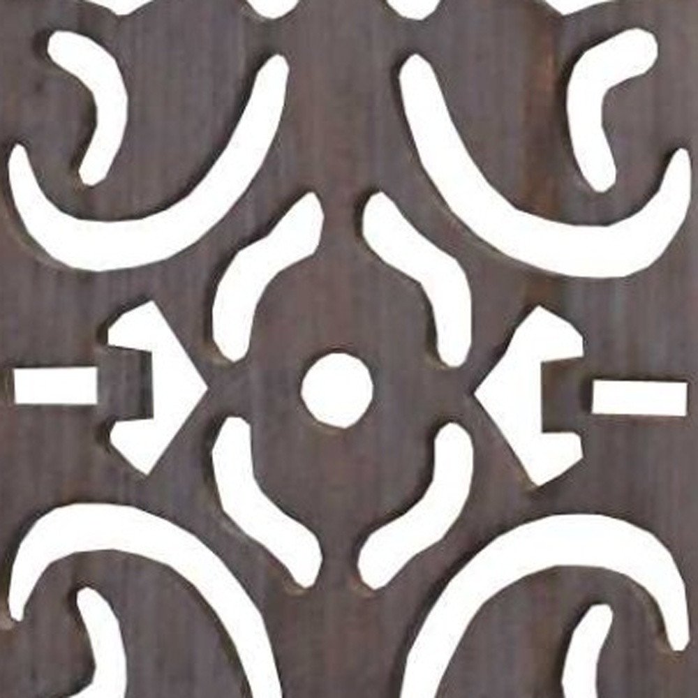 52 X 67 Brown 3 Panel Wood Screen