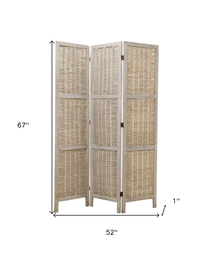 52 X 67 Beige Wood Screen