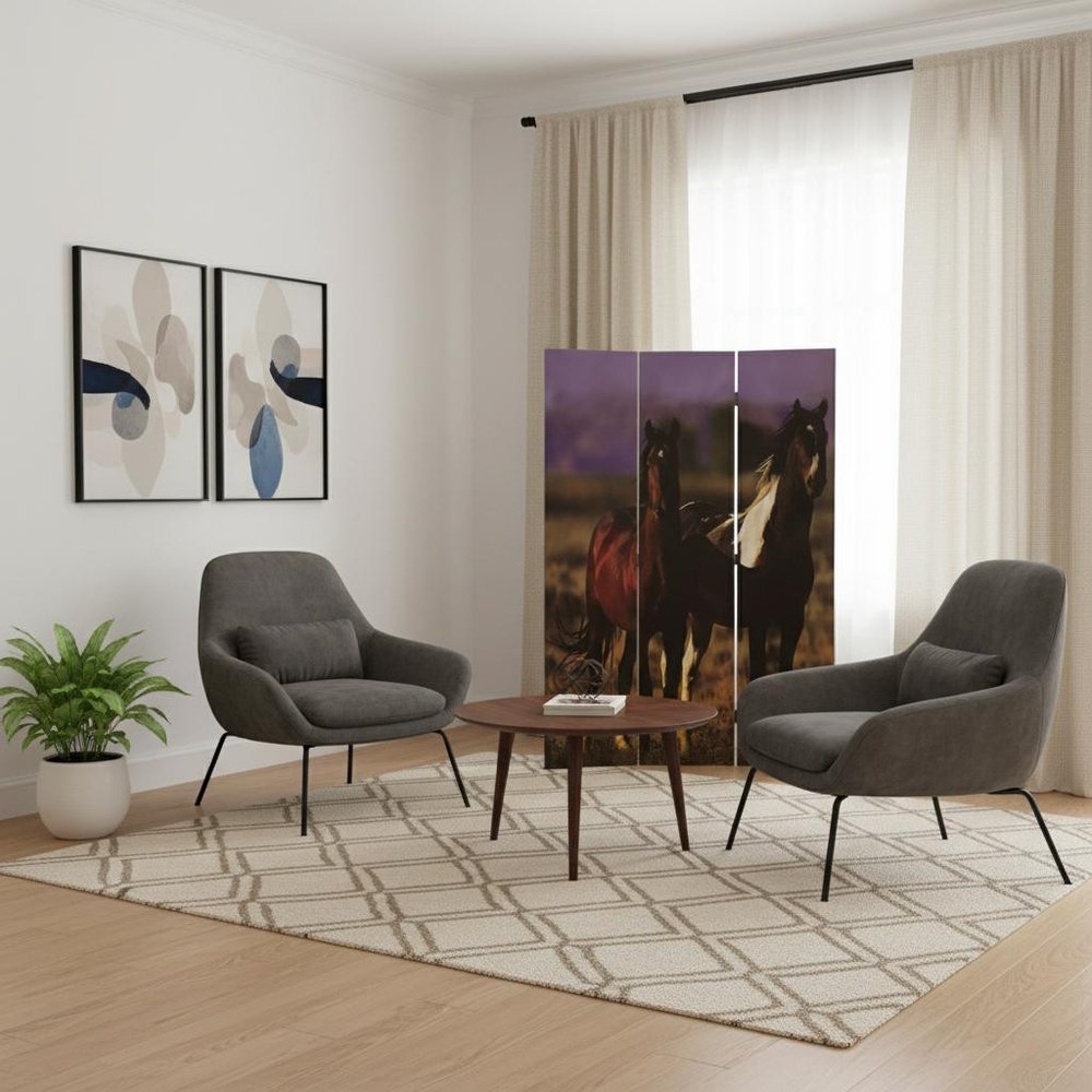 48" X 72" Multi Color Canvas Screen With Nurturing Mare