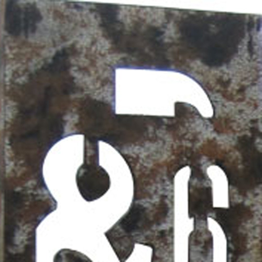 60" X 71" Brown Distressed Wooden Screen