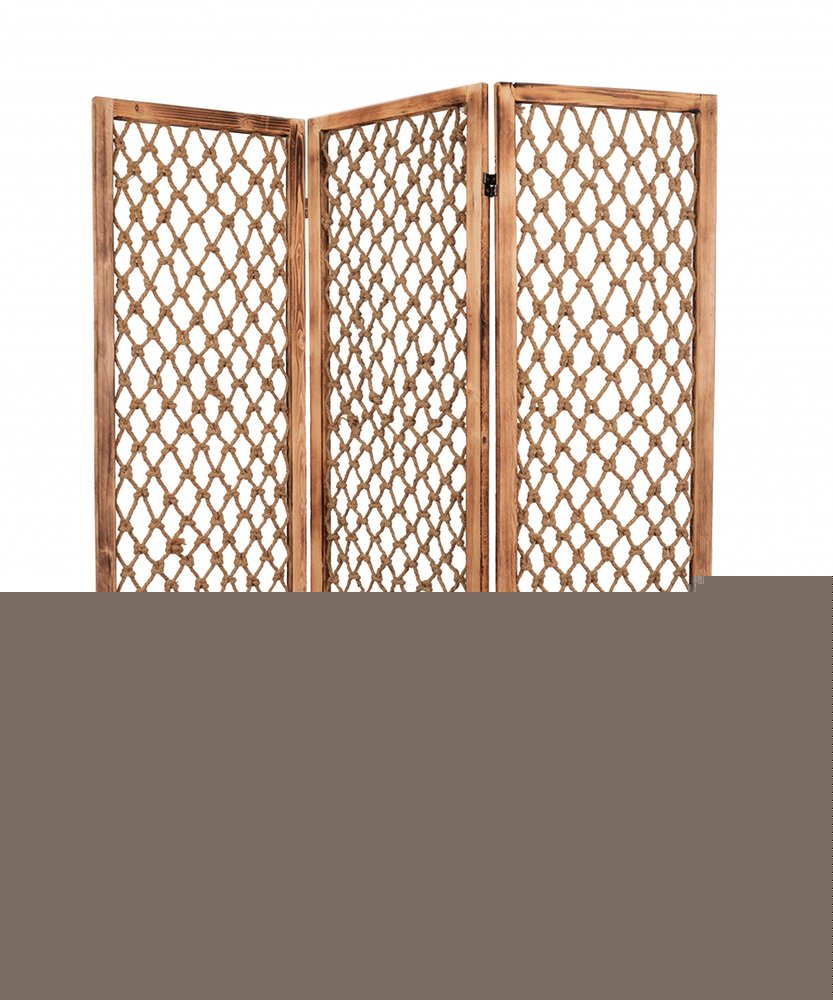 69" Natural Folding Three Panel Screen Room Divider