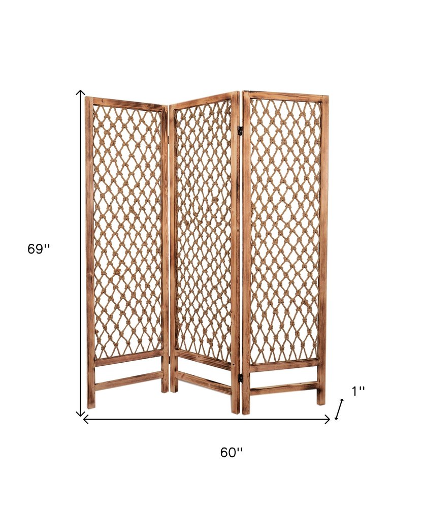 60 X 69 Natural Rope Wooden Screen