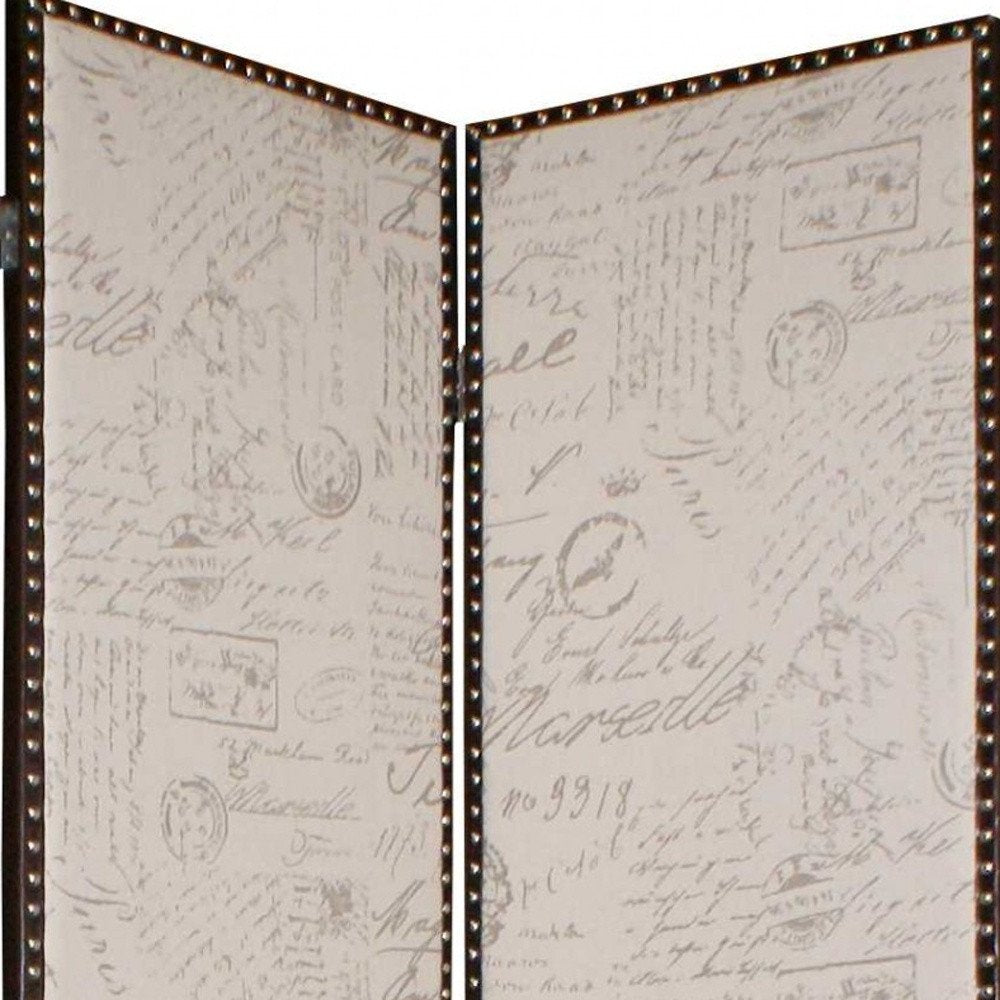 84 X 84 Bronze Wood & Fabric Screen