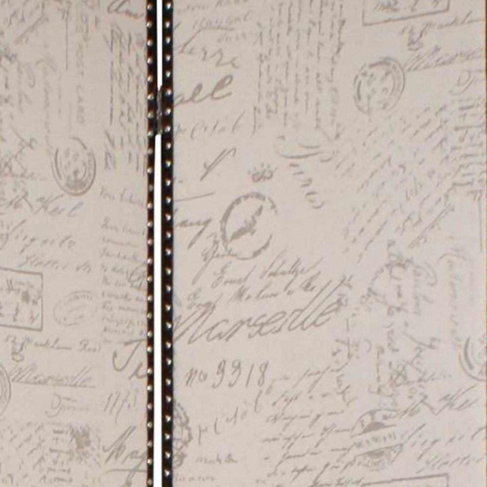 84 X 84 Tan Wood & Fabric Screen