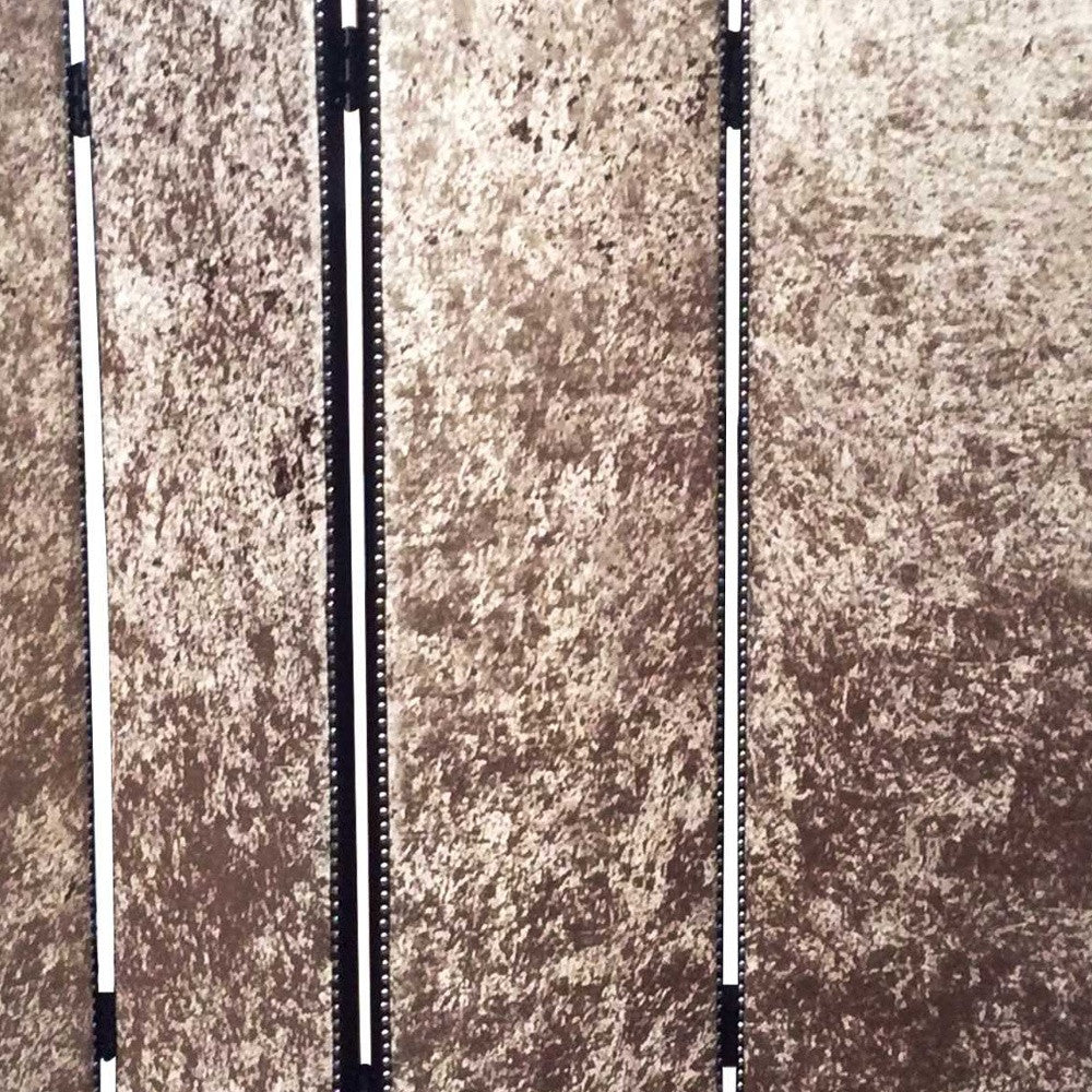 84" Bronze Fabric Folding Four Panel Screen Room Divider