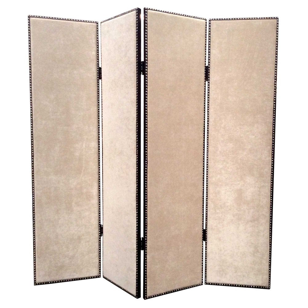 84 X 84 Tan Wood & Fabric Screen