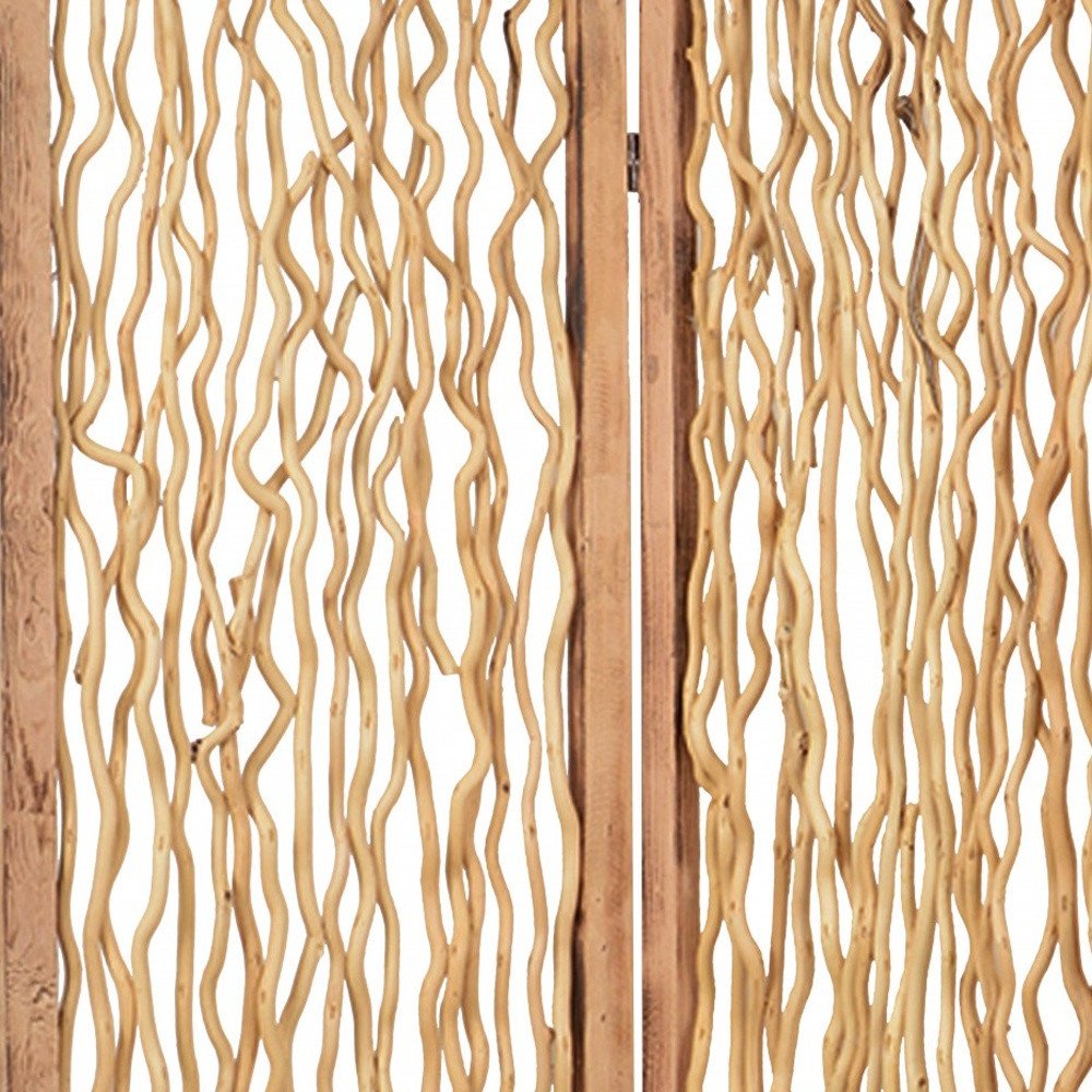 60 X 69 Brown 3 Panel Wood Foldable Screen