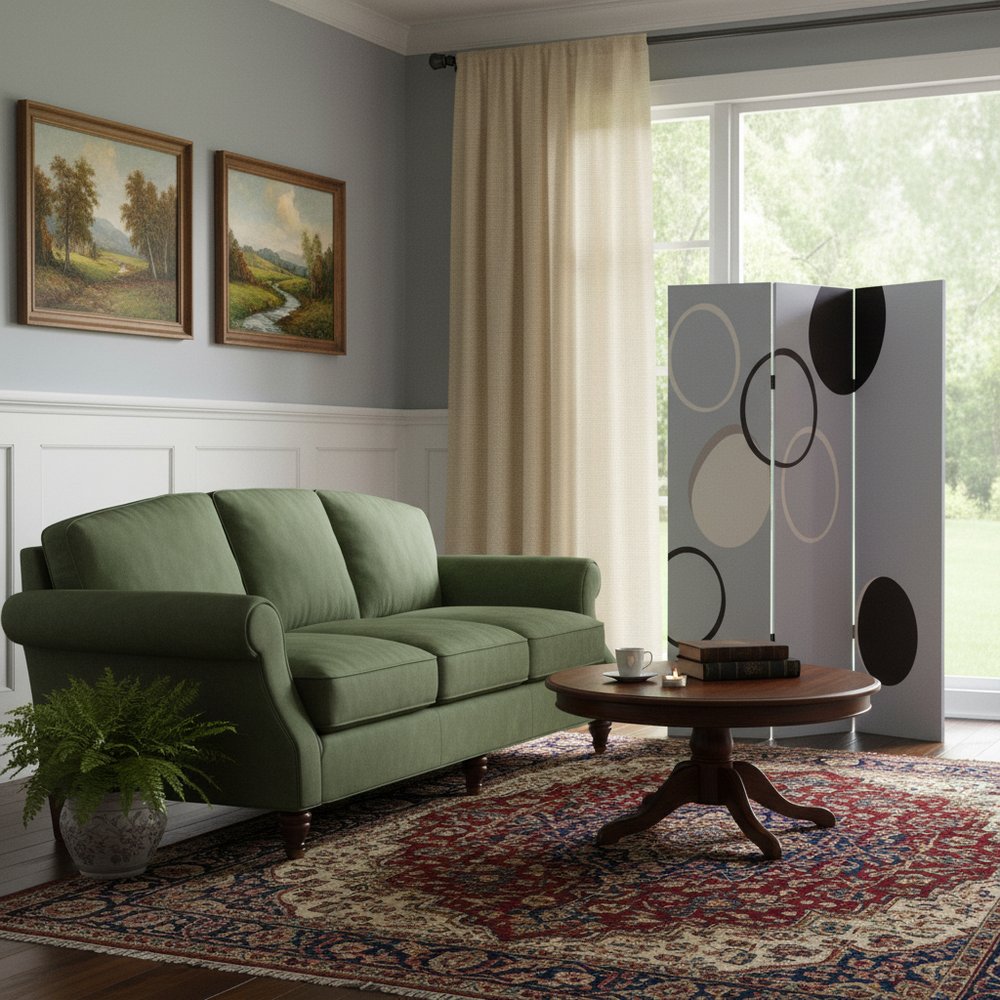 48" X 72" Muti Color Black Metal 3 Panel Screen