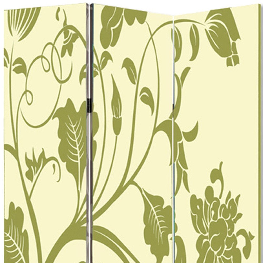 48" X 72" Multi Color Wood Canvas 3 Panel Screen