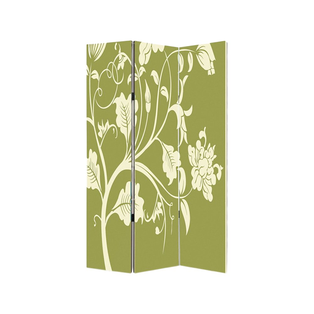 48" X 72" Multi Color Wood Canvas 3 Panel Screen